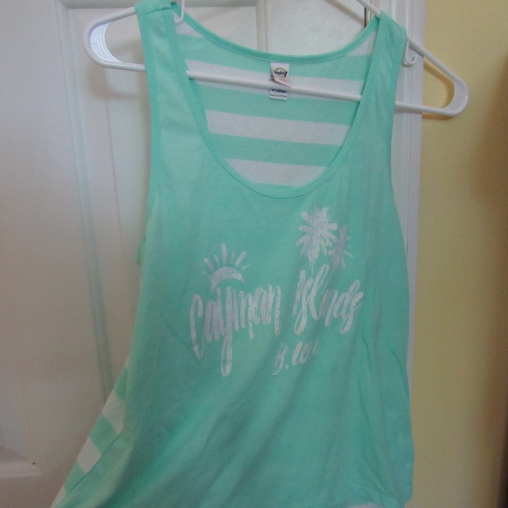 Turquoise Turks and Caicos Striped Tank Top